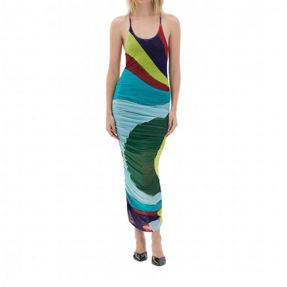 NEW MUMA WORLD calmar midi dress in striped - Picture 1 of 3
